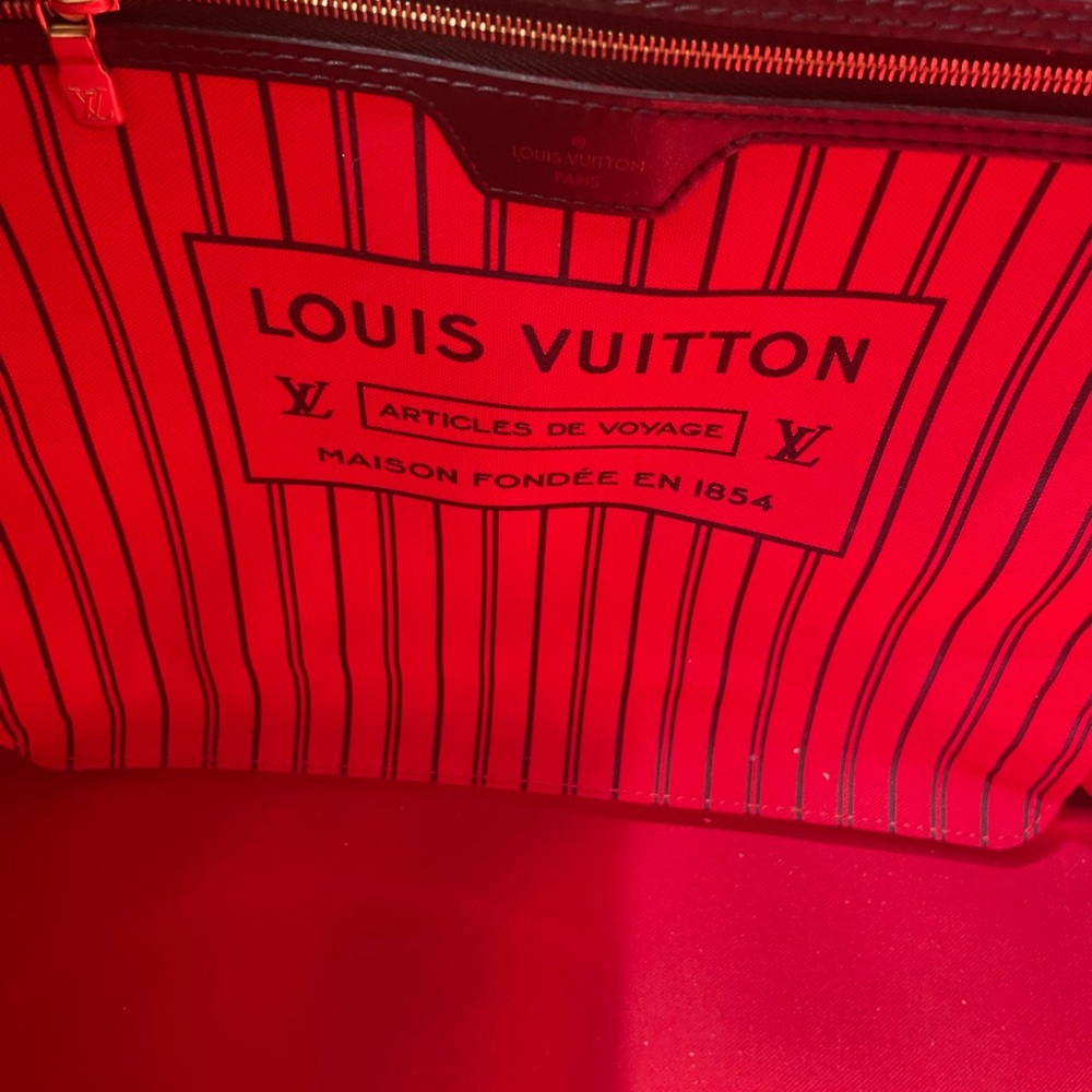 Louis Vuitton Damier GM Neverfull bag with matching pouch EUC - Picture 9 of 16